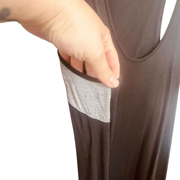 VINCE Sleeveless Soft Modal Jersey Chambray Back Maxi Tank Dress - Picture 7 of 12